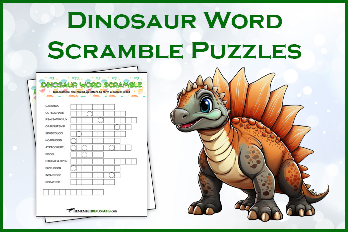 dinosaur word scramble